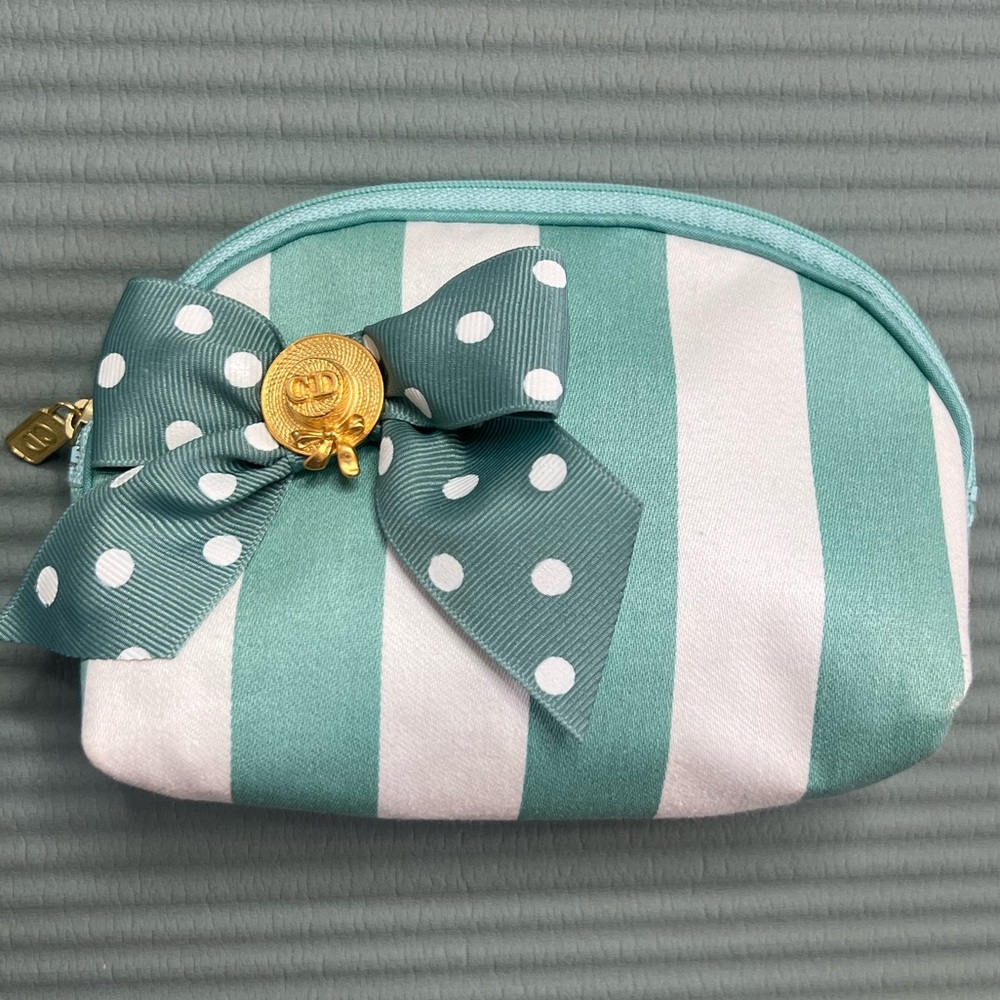 Authentic Christian Dior Cosmetic Makeup Pouch with Removable Pin Brooch NWOT